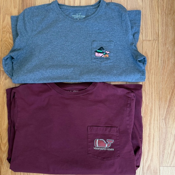 Vineyard Vines Halloween Witch and Football Whale Shirts - Gray and Maroon - Picture 2 of 7